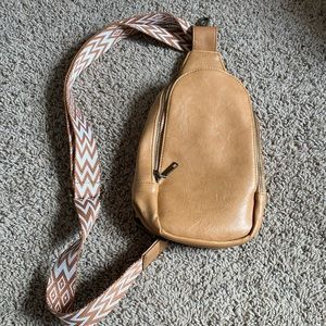 Tan sling bag